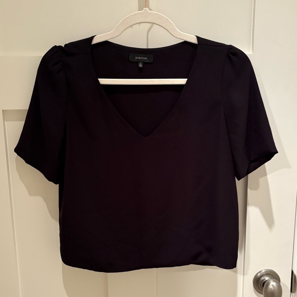 Aritzia Babaton Randy Black V-
Neck Blouse size xs - Picture 3 of 6